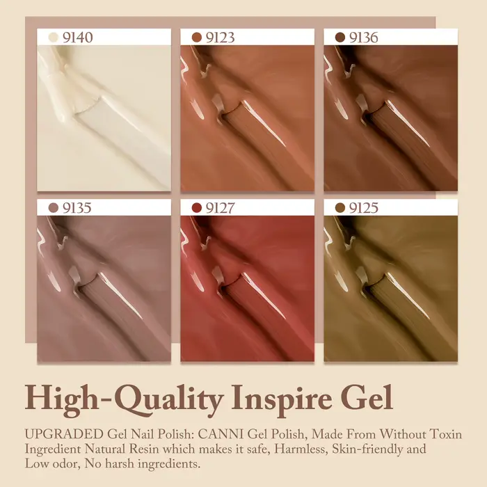 CANNI 6 couleurs Gel vernis à ongles ensemble 9ml coloré HEMA/TPO gratuit Soak-off UV LED bricolage longue durée haute pigmentation Salon manucure Gel