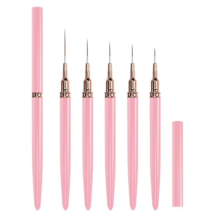 5 pièces professionnel Nail Art doublures rayures pinceaux outil Ultra-mince ligne détail dessin pei