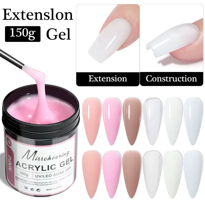 Gel d'extension d'ongles Transparent