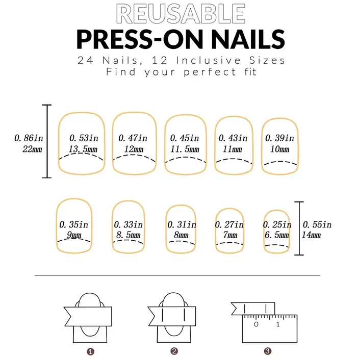 ARTAUG 24 pièces brillant rose presse sur ongles moyen carré faux ongles style élégant faux ongles c