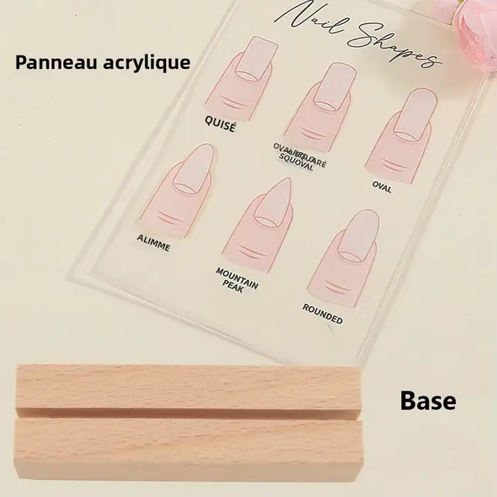 Panneau d'affichage de formes d'ongles en acrylique