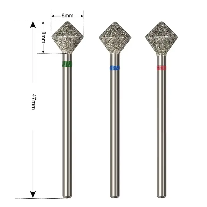 C Radians diamant foret à ongles outil de coupe de bord d'ongle diamant sable polissage accessoires