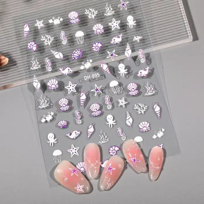 Autocollants pour ongles de dessin animé océan