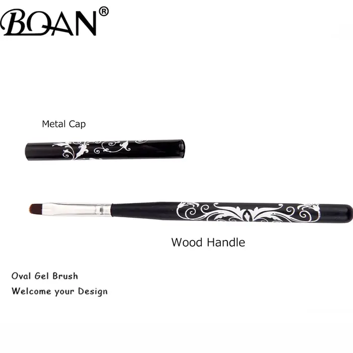 BQAN # 4 # 6 # 8 # 10 Pinceaux à ongles noirs pour gel UV