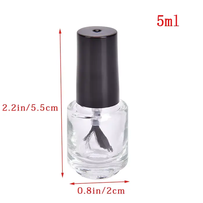 1 pièces 5/10/15ml bouteille de vernis à ongles en verre vide avec brosse bouteille en verre d'huile