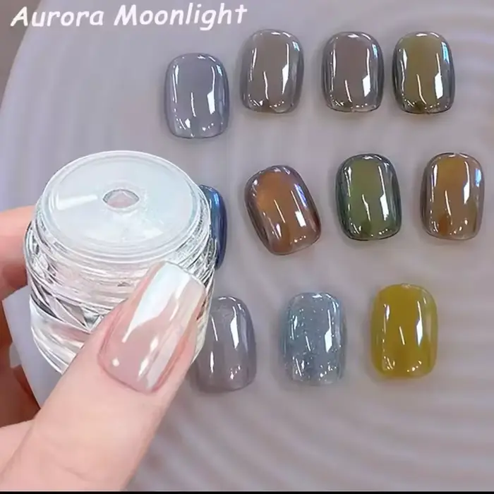 Poudre de paillettes blanc nacré pour ongles