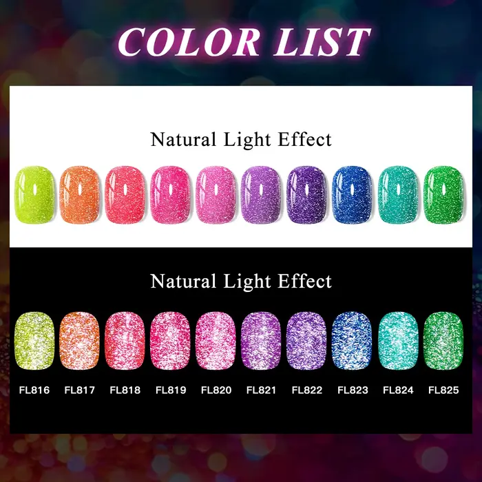 Vernis à ongles en Gel réfléchissant fluorescent