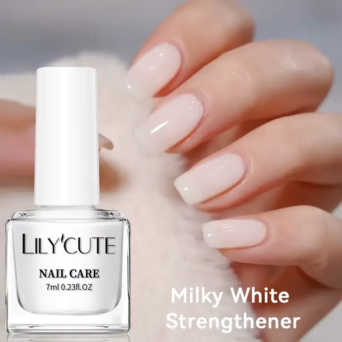 LILYCUTE 7ML vernis à ongles blanc laiteux rose effet de renforcement soin longue durée vernis à séc