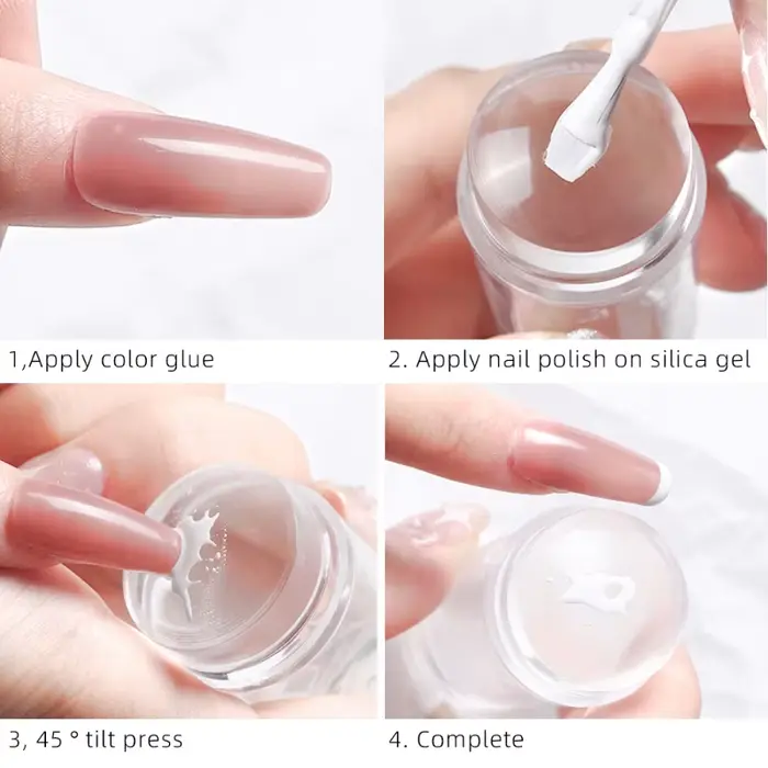 Tampon à Ongles en Silicone avec Impression de Verhéritage à Ongles