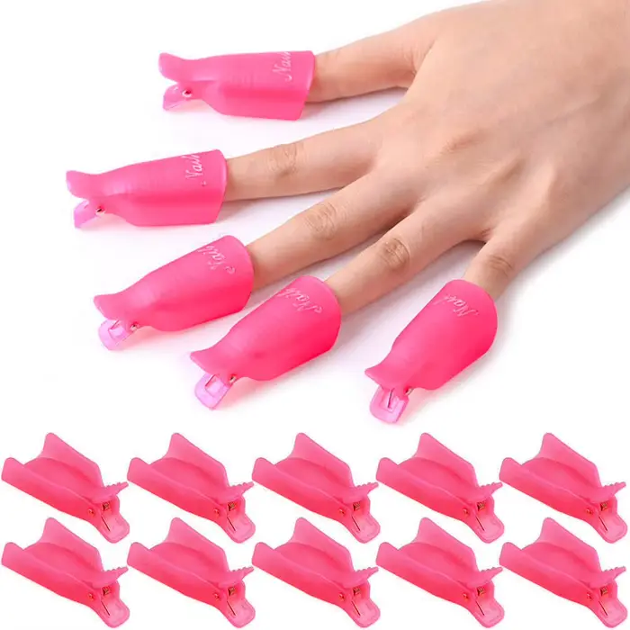 LULAA 10 pièces/16 pièces en plastique Nail Art tremper capuchon pince UV Gel dissolvant de vernis outil d'emballage
