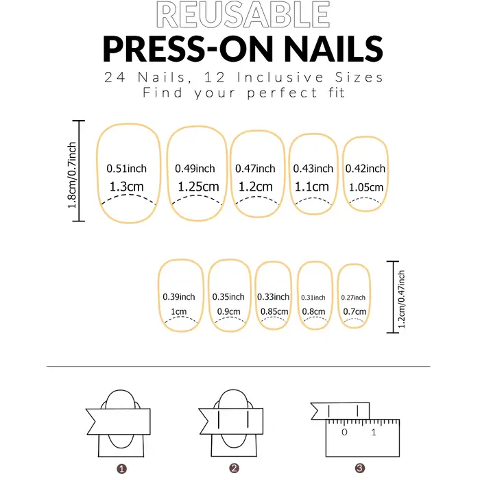 Ongles de Type presse 48 pièces