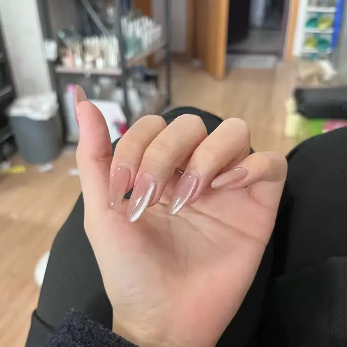 Faux ongles œil de chat en cristal, 24 pièces, courts, à pression en amande, brillant, bâton de pail