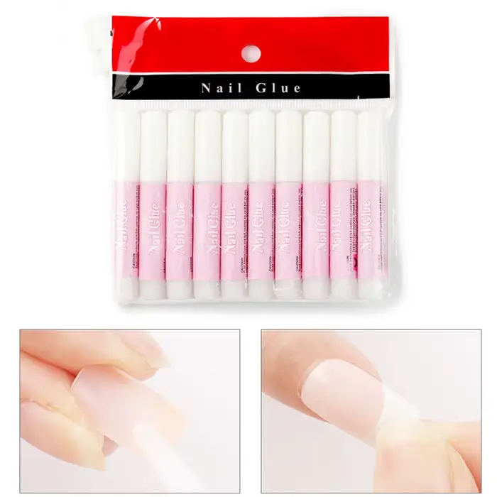 50 pièces colle à ongles pour ongles acryliques, colle pour pointes d'ongles colle professionnelle p