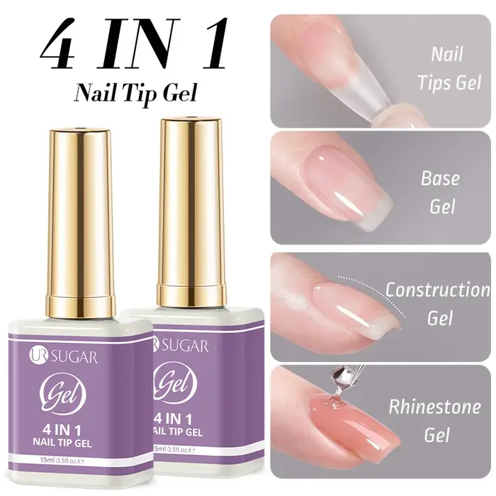 UR SUGAR 15ml 1/2pcs 4 EN 1 Gel UV multifonctionnel pour capsules d'ongles