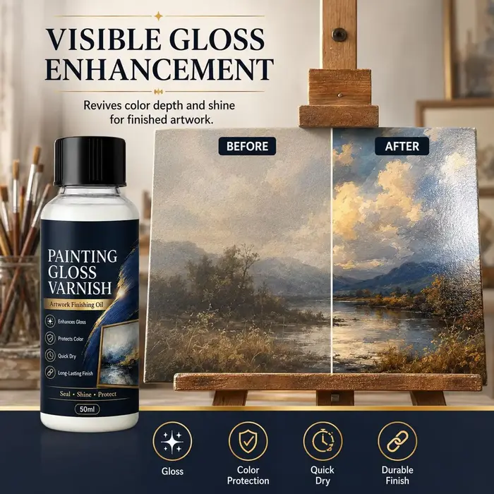 Vernis acrylique brillant 50 ml, séchage rapide, couche de finition transparente comme du cristal, scellant imperméable pour peinture sur toile, argile, roche, artisanat