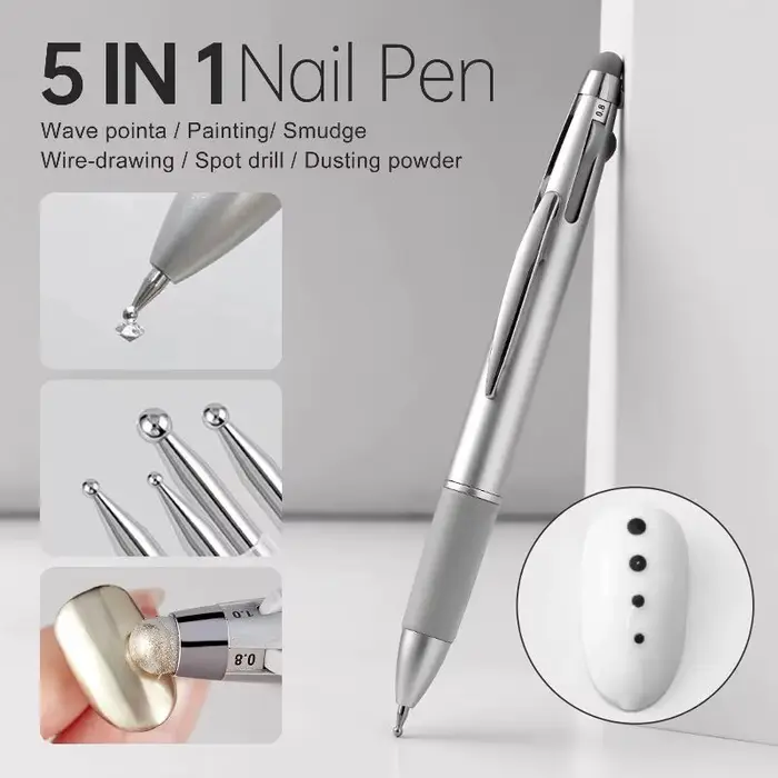 Stylo à points pour ongles 5 en 1