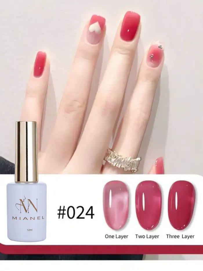 MIANEL 12ML Vernis à ongles gel transparent effet gelée