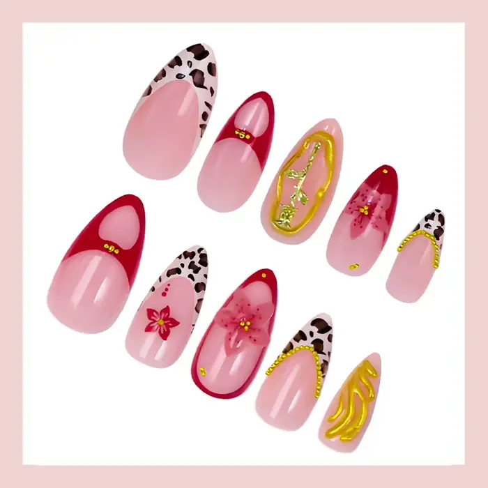 24 faux ongles en forme d'amande
