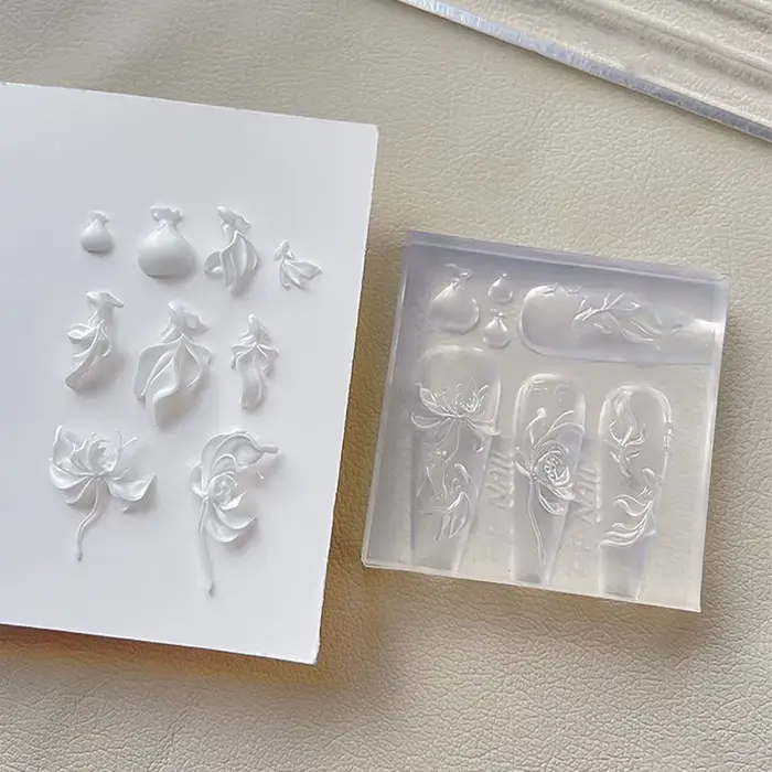 Moule 3D en Silicone pour décorations d'art d'ongle, modèles de conception de fleurs, moule pour ong