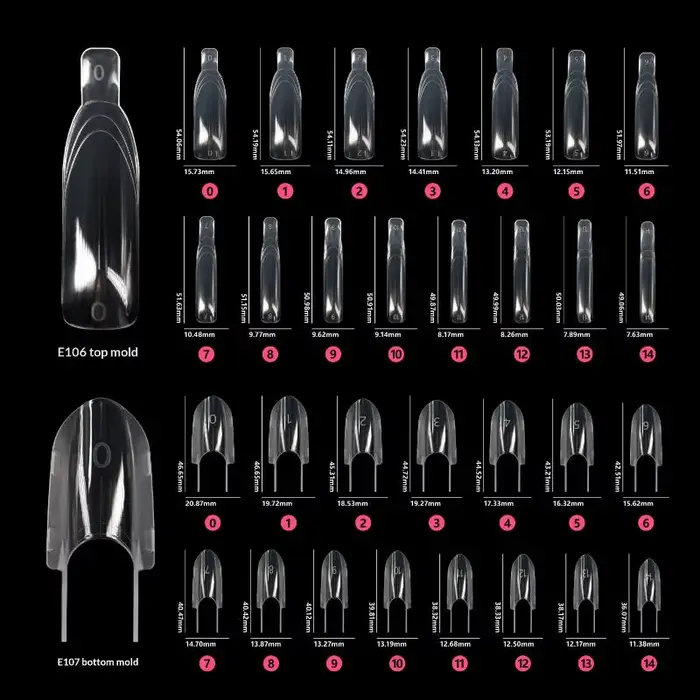 1 Boîte de gabarits à ongles double pour extension rapide