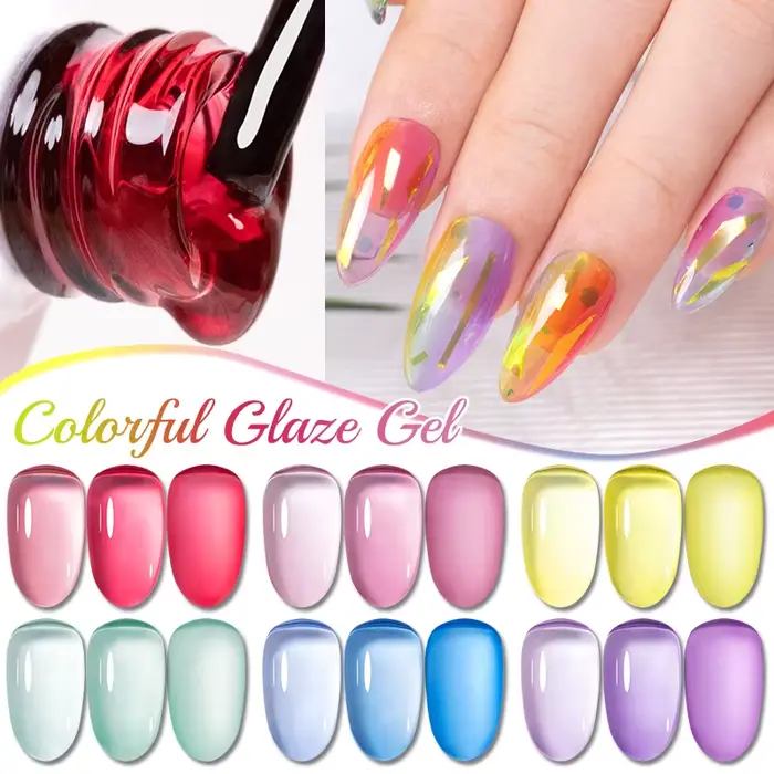 PUENTE gelée verre Gel vernis à ongles 7.5ML translucide coloré glaçure Gel
