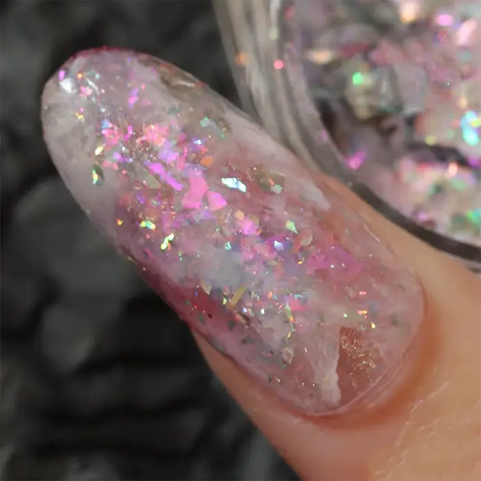 12 grilles 3D flocons Aurora ongles paillettes