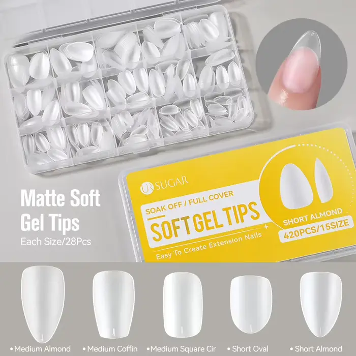 UR SUGAR 420PCS/Boîte Capsules d'ongles en gel souple