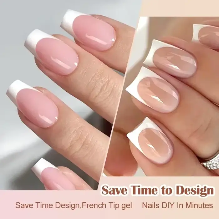 150/160 pièces de luxe français porter des ongles conseils ensemble nu rose Ballet longueur moyenne couleur Pure
