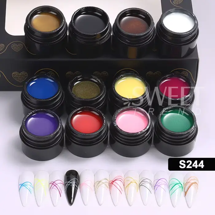 12 pièces 5ml araignée fil Gel vernis à ongles créatif coloré dessin fleur peinture ligne bricolage 