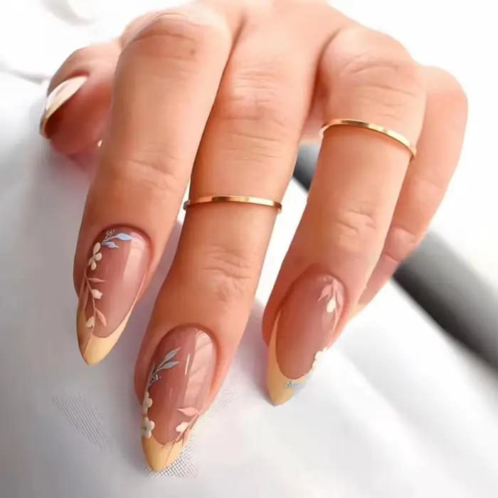 Feuille fraîche 24 pièces faux ongles français longs avec 1 autocollants de colle gelée vente en gros d'usine pour les femmes