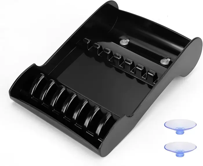 Support de Rangement pour Ciseaux de Salon avec Ventouse, 6 Emplacements, Organisateur de Ciseaux de