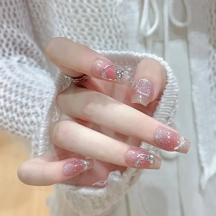 24 pièces ballerine longs carrés ongles conseils faux