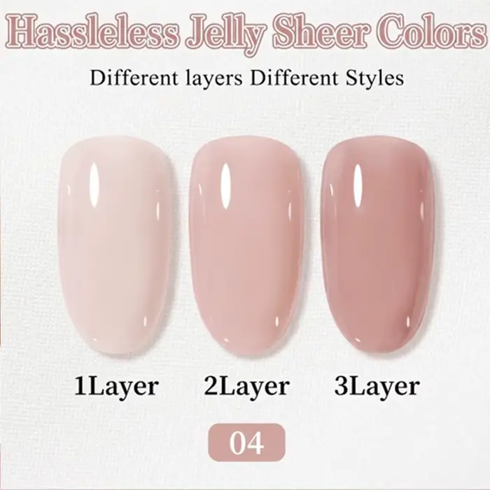 Ensemble de vernis à ongles en gel nude et transparent sans tracas (3 couleurs) : Blanc laiteux nacré