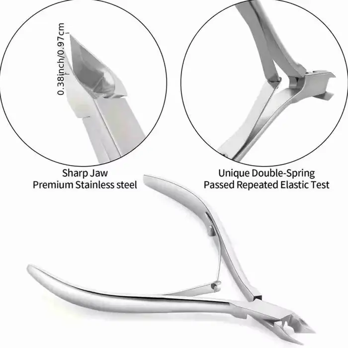 Coupe-ongles professionnel en acier inoxydable, ciseaux, pince multifonction, poussoir à cuticules,