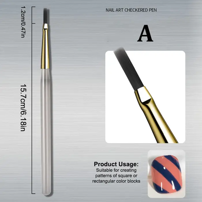 Pinceau de peinture pour nail art, stylo à lignes acryliques, pinceaux pour rayures, grilles, fleurs