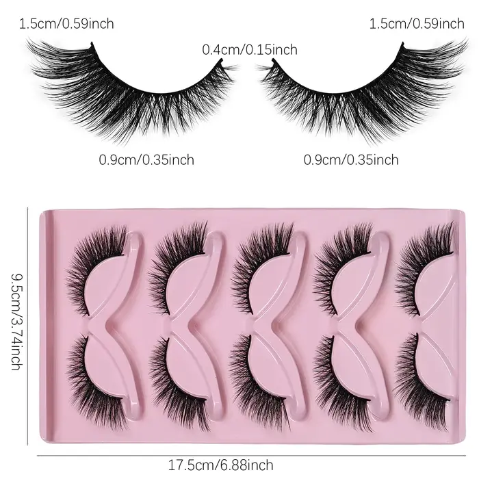 5 paires de cils oeil de chat faux cils vaporeux Extensions de cils oeil de chat moelleux faux cils