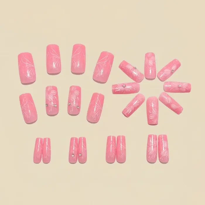 Faux ongles courts et moyens pour femmes et filles