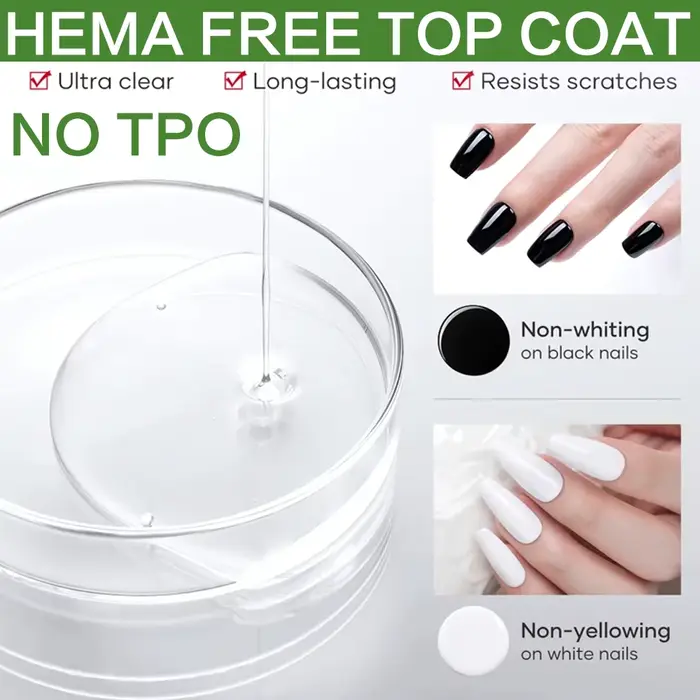 KODIES GEL diamant couche de finition sans lingette Super brillant 15ml HEMA/TPO gratuit Gel vernis à ongles cristal