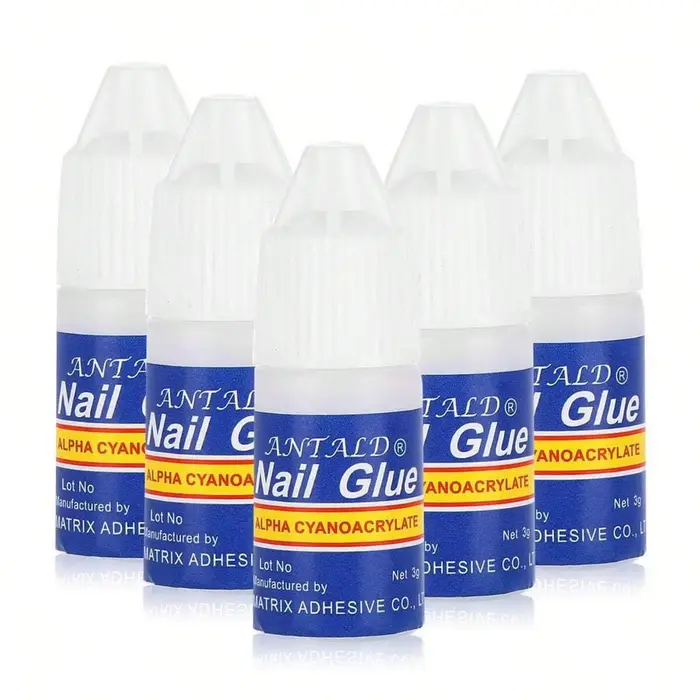 Colle à ongles transparente Ultra forte 5x3g-formule à séchage rapide et sans essuyage pour ongles a