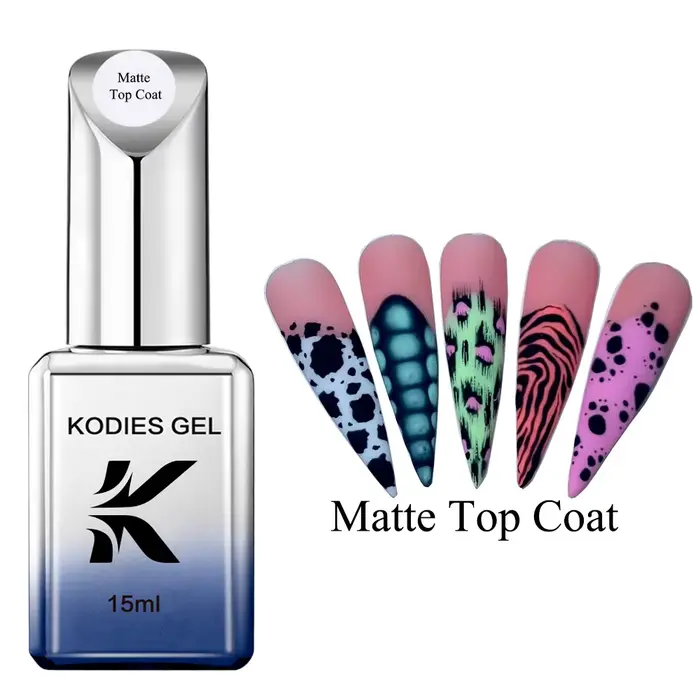 KODIES GEL Top Coat Mat Sans TPO Sans HEMA Vernis à Ongles Semi-Permanent UV/LED Fini Velours Mat pour Manucure