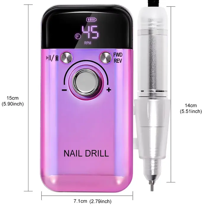 Perceuse à ongles électrique Rechargeable 45000 tr/min, perceuses à ongles professionnelles pour ver