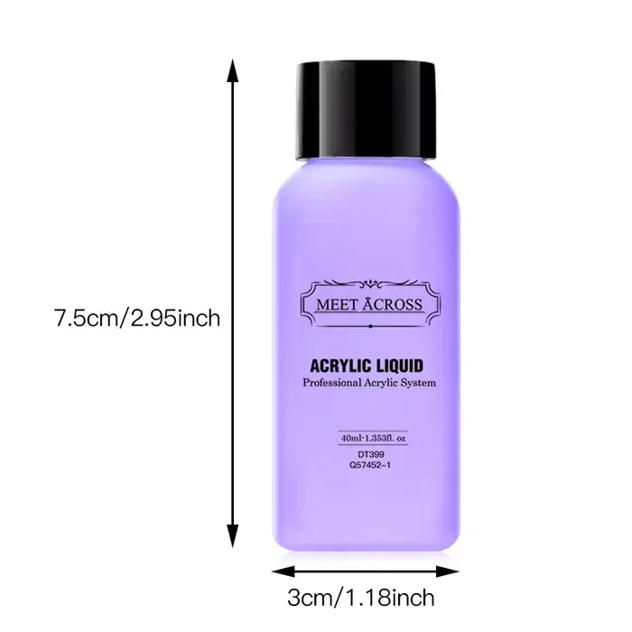 MEET ACROSS 40ml liquide acrylique pour poudre acrylique poussière ongles monomère cristal Nail Art