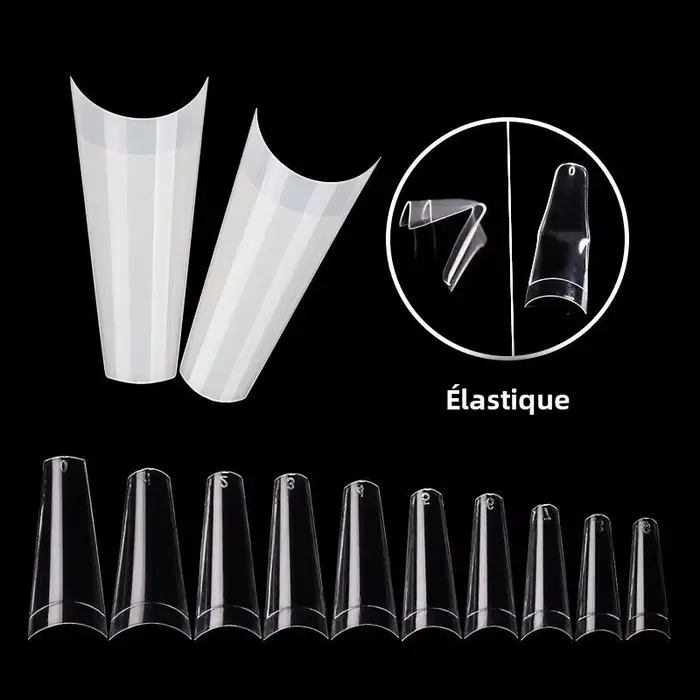 500 pièces clair naturel français Ballet cercueil faux ongles acryliques conseils d'art Gel UV Ultra Flexible