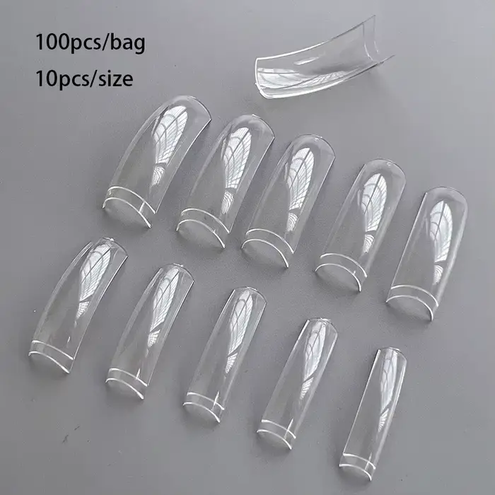 Embouts français longs pour ongles en gel acrylique, forme spéciale, 100 pièces, N64.