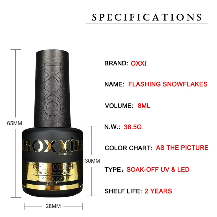 OXXI – vernis à ongles Semi-permanent à flocons de neige