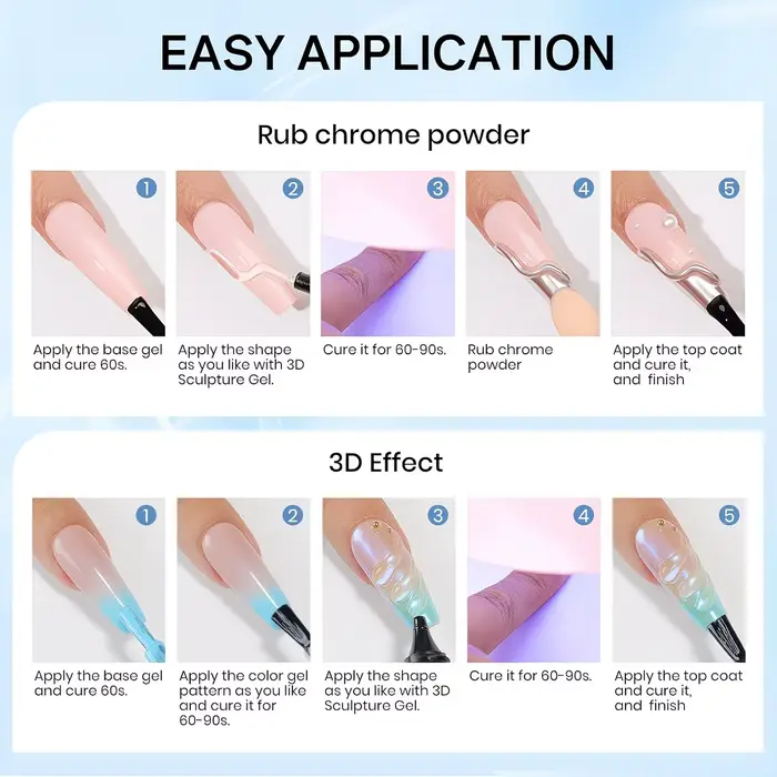 DOULINGDAI Gel de sculpture 3D pour nail art - 3 pièces de vernis à ongles transparent sans résidu
