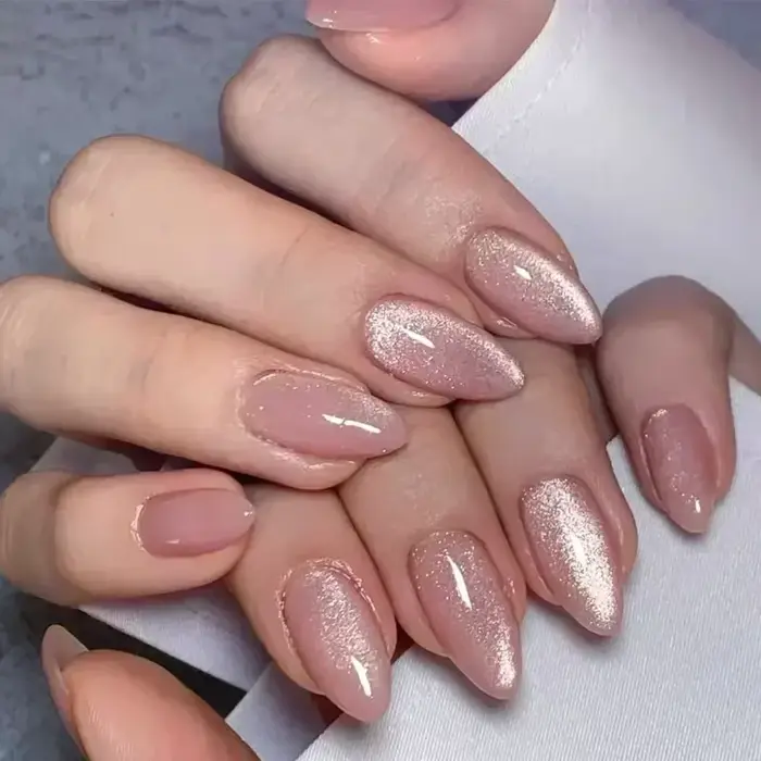 24 pièces/boîte longs cercueil faux ongles Art Rose avec colle portable nu