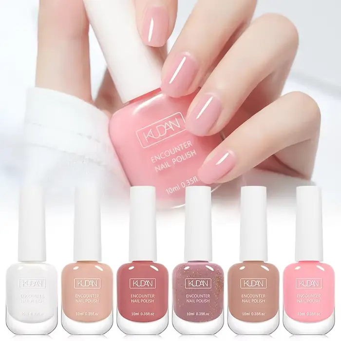 KUDAN 6 pièces ensemble de vernis à ongles à base d'eau 10ml nu rouge rose Peel-Off Kit