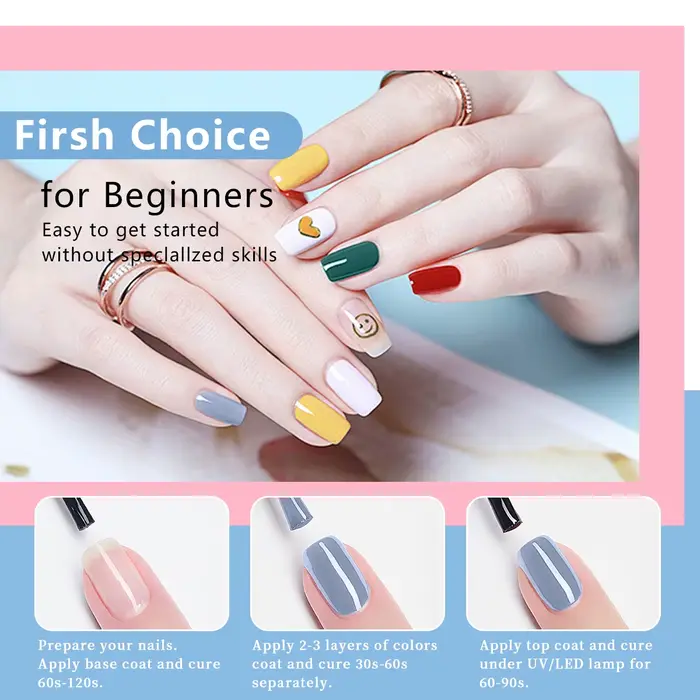 Série de blocs de couleurs | Ongles brillants 0.24 oz Gel de mousse de bonbons à la mode Semi-Permanent Nail Art goutte