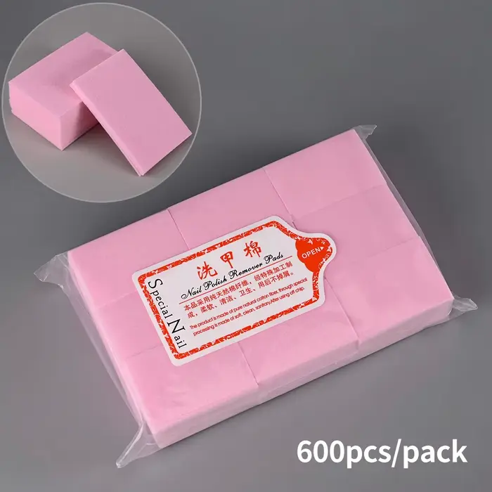 Tampons professionnels en coton non pelucheux, 100/500/600/1000 pièces, tampons de manucure propres 